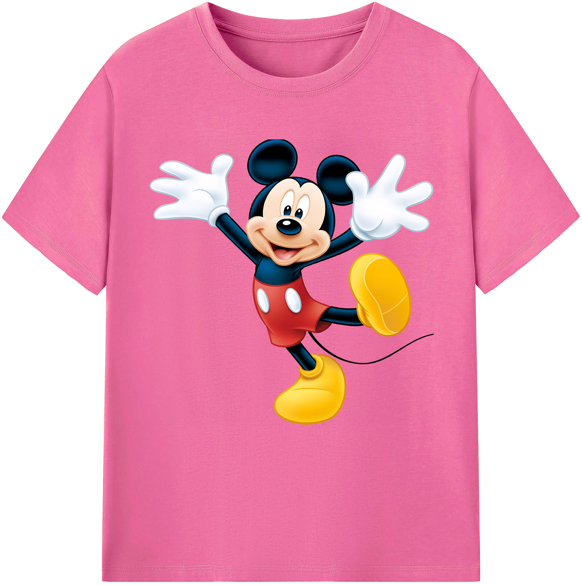 ミッキーマウス Mickey Mouse レディースカジュアルプリントTシャツ（綿100％）
